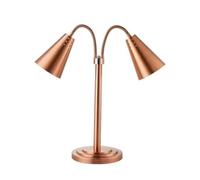 Free Standing Dual Bulb Heat Lamp, Food Warmer Light, Fast and Even Heating, 360° Rotating Hose, Wrought Iron Warming Lamp, Portable Heating Lamps for Home Buffet Bakery(Pink)