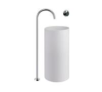 Free Standing Floor Mount Tub Faucet, Gooseneck Single Handle Faucet for Bathtub,Chrome Plated