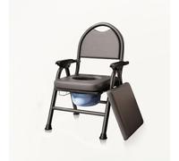 Free Standing Height Adjustable Stacking Commode Chair,Bedside Commodes for Seniors,Portable Toilet Chair with Padded Seat, Stable and Comfort,O shaped black
