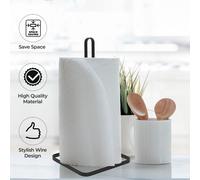 Free Standing Kitchen Paper Towel Roll Holder Organiser Stand Storage Rack Black