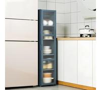 Free Standing Kitchen Storage Cabinet - Compact Pantry with Doors Sideboard Shelf Rack for Kitchen Dining Room & Living Room - 30x30x127cm Space-Saving Design