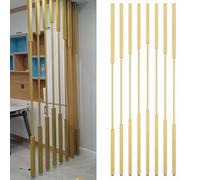 Free Standing Metal Room Divider, Modern Privacy Screen with Iron Slats for Entrance Hall Partition, No Drill Installation Required