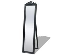 vidaXL Free-Standing Mirror Baroque Style 160x40 cm Black Makeup Looking Glass