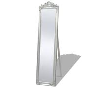 Free-Standing Mirror Baroque Style 160x40cm Silver Makeup Looking Glass vidaXL