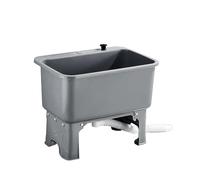 Free Standing Plastic Mop Sink with Drain for Kitchen Bathroom Restaurant and Laundry Durable Utility Vessel Sink Grey 40x60x4 cm