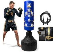Free Standing Punch Bag-Heavy Duty 5ft Pedestal Stand Boxing Bag Freestanding for Kickboxing Martial Arts MMA Dummy Muay Thai Home Gym Training Equipment for Men and Women