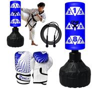 Free standing punch bag stand, Heavy Duty junior pedestal boxing bag 3.5ft dummy freestanding punching bag for kickboxing, MMA Martial Arts Training kids Fitness Equipment Boys & Girls