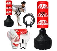 Free standing punch bag stand, Heavy Duty junior pedestal boxing bag 3.5ft dummy freestanding punching bag for kickboxing, MMA Martial Arts Training kids Fitness Equipment Boys & Girls