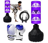 Free standing punch bag stand, Heavy Duty junior pedestal boxing bag 3.5ft dummy freestanding punching bag for kickboxing, MMA Martial Arts Training kids Fitness Equipment Boys & Girls