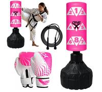 Free standing punch bag stand, Heavy Duty junior pedestal boxing bag 3.5ft dummy freestanding punching bag for kickboxing, MMA Martial Arts Training kids Fitness Equipment Boys & Girls