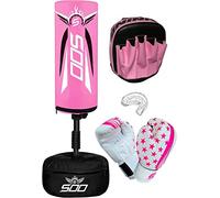 Free Standing Punching Bag for Kids Boxing Children Sports Sparring & Training Boxing Stand With 6oz Gloves MMA Muay Thai Mitt for Karate, Taekwondo, Kickboxing Gift for Boys & Girls Junior Set