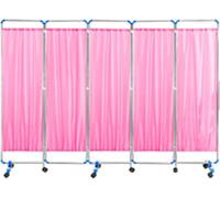 Free Standing Room Divider, Portable Medical Privacy Screen On Wheels, Room Partition With Detachable Fabric Doctor's Office/Beauty Salons/Clinic/Hospitals Wards Room Divide(Size:5 panel,Color:Pink)