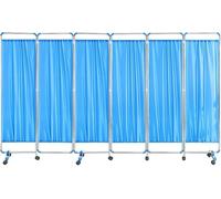 Free Standing Room Divider, Portable Medical Privacy Screen On Wheels, Room Partition With Detachable Fabric Doctor's Office/Beauty Salons/Clinic/Hospitals Wards Room Divide(Size:6 panel,Color:Blue)