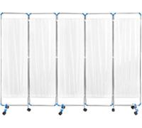 Free Standing Room Divider, Portable Medical Privacy Screen On Wheels, Room Partition With Detachable Fabric Doctor's Office/Beauty Salons/Clinic/Hospitals Wards Room Divide(Size:5 panel,Color:White)