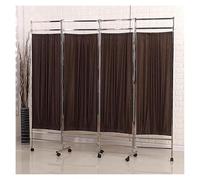 Free Standing Room Partition Privacy Separator, Mobile Medical Privacy Screen, 4-6 Panel Foldable Room Divider Temporary Fence, For Clinic/Ward/Examination Room(Brown,5-Panel)