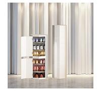 Free Standing Rotating Shoe Rack Modern Corner Storage for Entryway NoTool Assembly Round Organizer for Shoes Stylish Hallway Solution Simple White Design