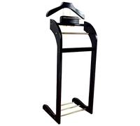 Free-standing Suit Valet with Top Tray Contoured Hanger Pant Bar Shoe Rack Tie and Belt nizer Bedroom Butler Clothes Stand - Stylish & Functional Storage Solution