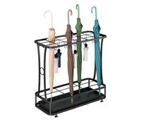 Free Standing Umbrella Holder with Hooks and Removable Drip Tray - Stylish Storage Solution for Home Office, Entryway, and Patio