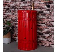 Free Standing Vanity Unit with Sink - Modern Glossy Pedestal Bathroom Cabinet for Elegant Basin Storage, Space-Saving Design