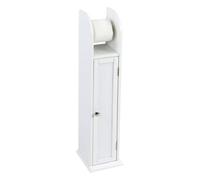 Free-Standing Wooden Toilet Paper Roll Holder With Shelf, Bathroom Storage Organizer Cabinet
