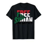 Free Sudan Flag Africa Value Graphic T-Shirt, Men, Black, S