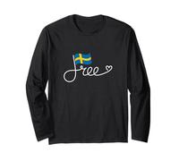 Free Sweden Flag - Swedish Freedom Word Art Long Sleeve T-Shirt