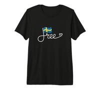Free Sweden Flag - Swedish Freedom Word Art Premium T-Shirt