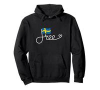 Free Sweden Flag - Swedish Freedom Word Art Pullover Hoodie