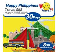 Free Test 150MB 1Day in UK | Happy Philippines 30 Days Unlimited Data Sim Card | 8GB of 5G High-Speed Data Then 128kbps | No Registration | Easy Activation