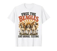 Free The Beagles End Animal Testing Retro Vintage T-Shirt
