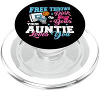 Free Throws or Pink Bows Auntie Loves You Gender Reveal PopSockets PopGrip for MagSafe