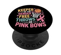Free Throws Or Pink Bows Basketball Gender Reveal Squad PopSockets Adhesive PopGrip