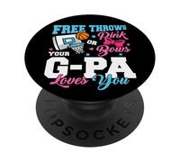 Free Throws or Pink Bows G-Pa Loves You Gender Reveal PopSockets Adhesive PopGrip