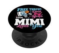 Free Throws or Pink Bows Mimi Loves You Gender Reveal PopSockets Adhesive PopGrip