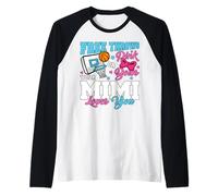 Free Throws or Pink Bows Mimi Loves You Gender Reveal Raglan Baseball Tee