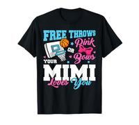 Free Throws or Pink Bows Mimi Loves You Gender Reveal T-Shirt