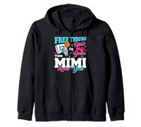 Free Throws or Pink Bows Mimi Loves You Gender Reveal Zip Hoodie