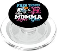 Free Throws or Pink Bows Momma Loves You Gender Reveal PopSockets PopGrip for MagSafe