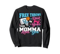 Free Throws or Pink Bows Momma Loves You Gender Reveal Sweatshirt