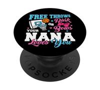Free Throws or Pink Bows Nana Loves You Gender Reveal PopSockets Adhesive PopGrip