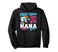 Free Throws or Pink Bows Nana Loves You Gender Reveal Pullover Hoodie