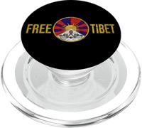 Free Tibet Tibetan Flag Emblem Restore The Dalai Lama PopSockets PopGrip for MagSafe