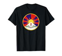 Free Tibet Tibetan Flag Emblem Roundel Restore Dalai Lama T-Shirt