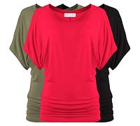 Free to Live 3 Pack Women's Dolman Tops with Short Sleeves - - XX-Large