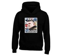 Free Tommy Robinson Surrender Hoodie,Free Speech UK Justice Protest' Men's London 2025 Hate Unisex Kids Adult Hoodie(3XL, Black)