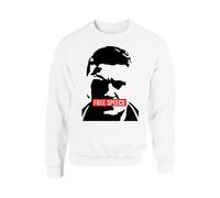 Free Tommy Sweatshirt,Free Speech UK Justice Protest' Men's Jumper Unisex kids adult(S, White)