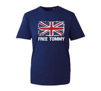 Free Tommy Tshirt,Free Speech UK Justice Protest' Britan Men's tees Unisex Kids Adult(Navy, XL)