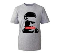 Free Tommy Tshirt,Free Speech UK Justice Protest' Men's tees Unisex Kids Adult(Heather Grey, M)