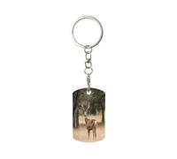 Free Whitetail Deer -Print Custom Metal Keychain for Gifts, Personalized Engraved Design, Rust-Proof & Washable (1-Piece).