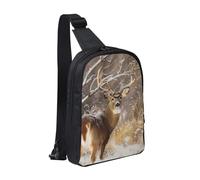 Free Whitetail Deer Printed Chest Bag Sling Bag for Men Women, Waterproof Crossbody Backpack Men Bag for Runner Workout Hiking Cycling Travel